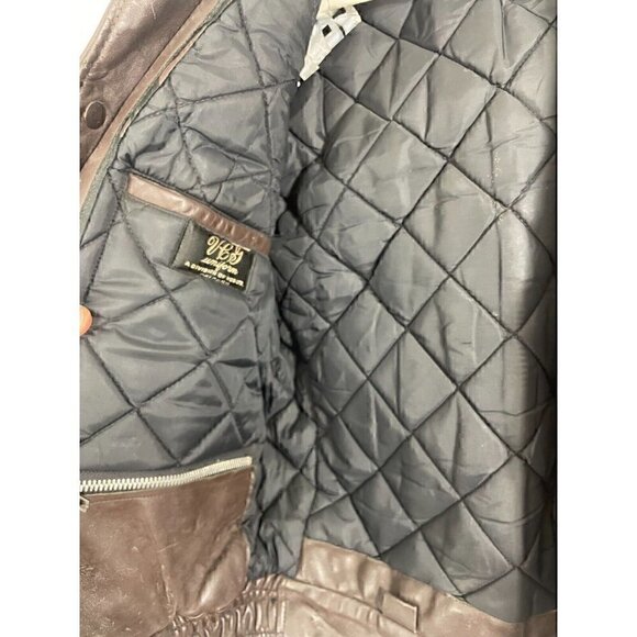 VTG VCG Police Trooper Men's 50s Brown Horsehide Leather Motorcycle Jacket Sz 44 - Picture 7 of 15